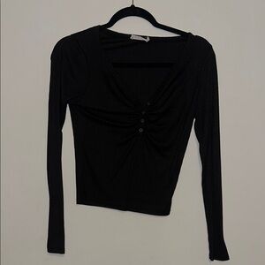 Lush Black Long Sleeve Women's Top